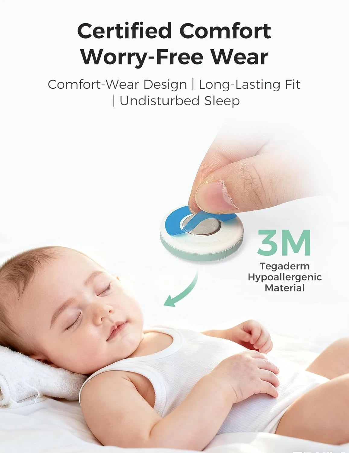 Wearable digital thermometer for babies