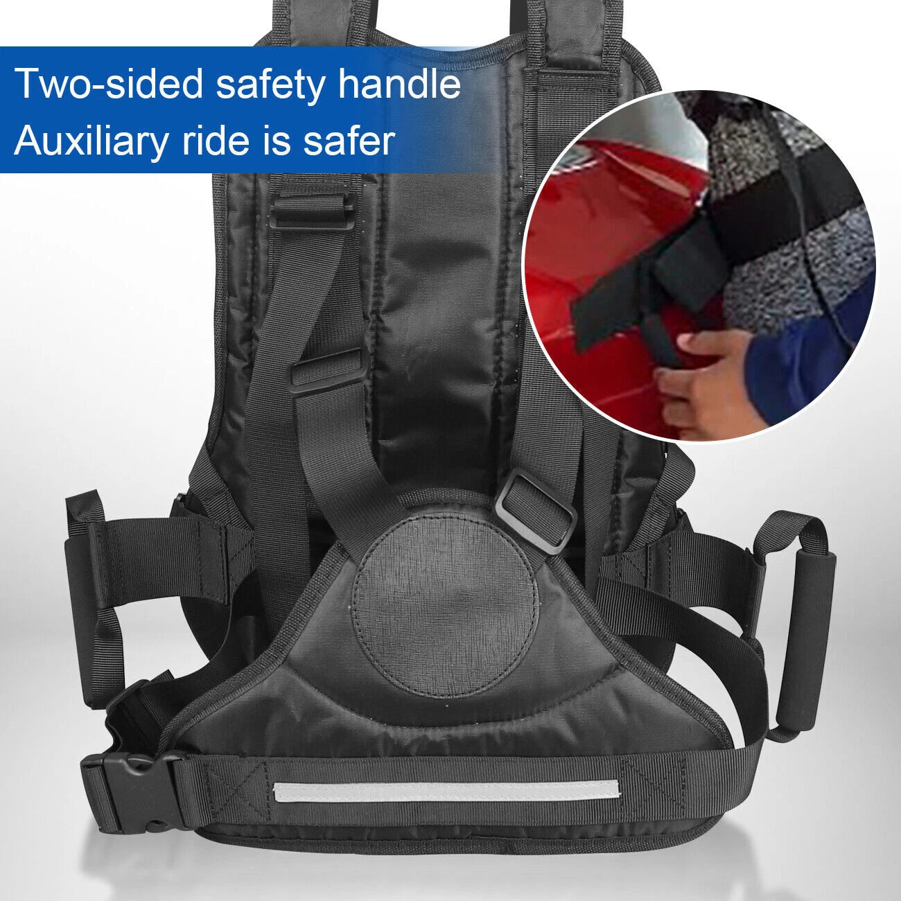 Child Motorcycle Safety Harness – Black with Waist Padding & Breathable Material