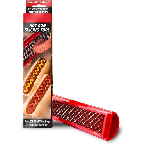 Hot Dog Slicer – Stainless Steel Cross-Cut Tool for Grilling, BBQ & Camping