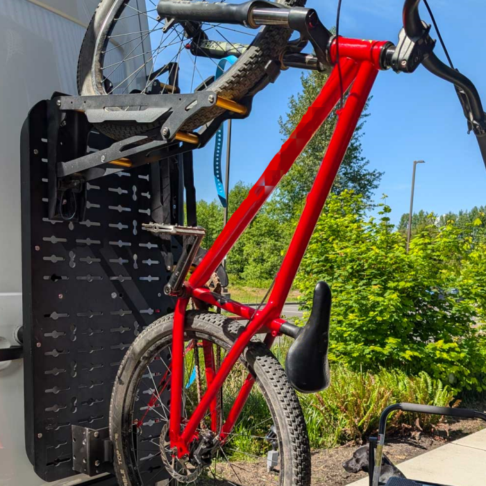 Collapsible Van Panel Bike Rack with Wheel Tie-Down