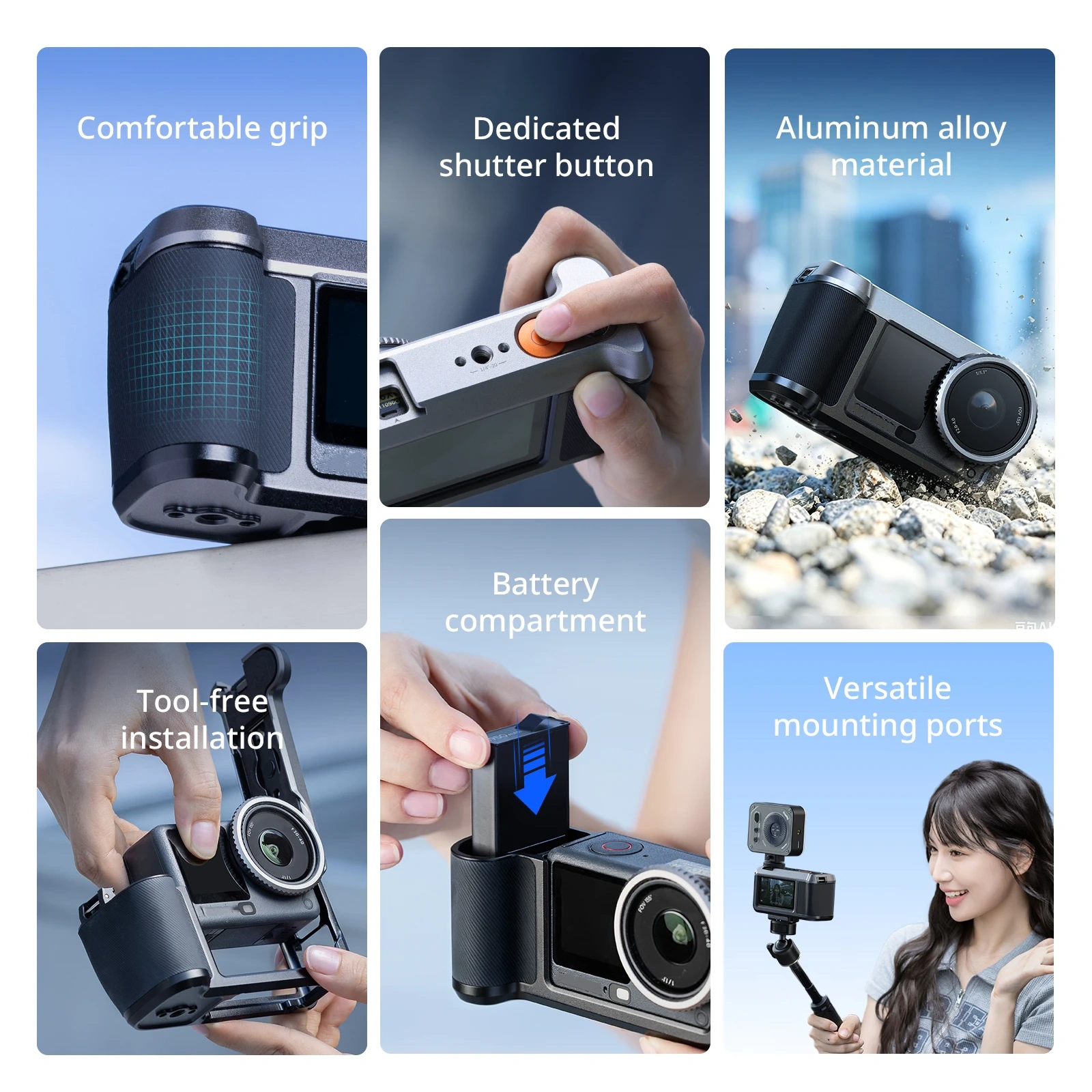 Street Photography Grip Kit for Action Cameras