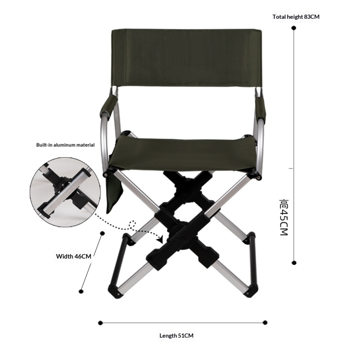 Quick-Open Camping Chair with Aluminum Alloy Frame