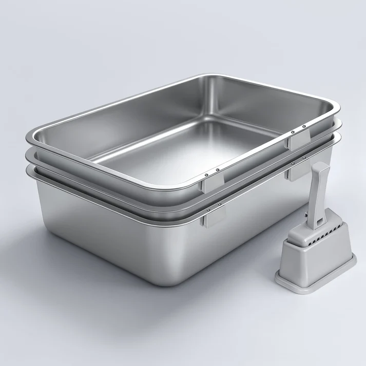 XL Triple-Tray Stainless Steel Sifting Litter Box