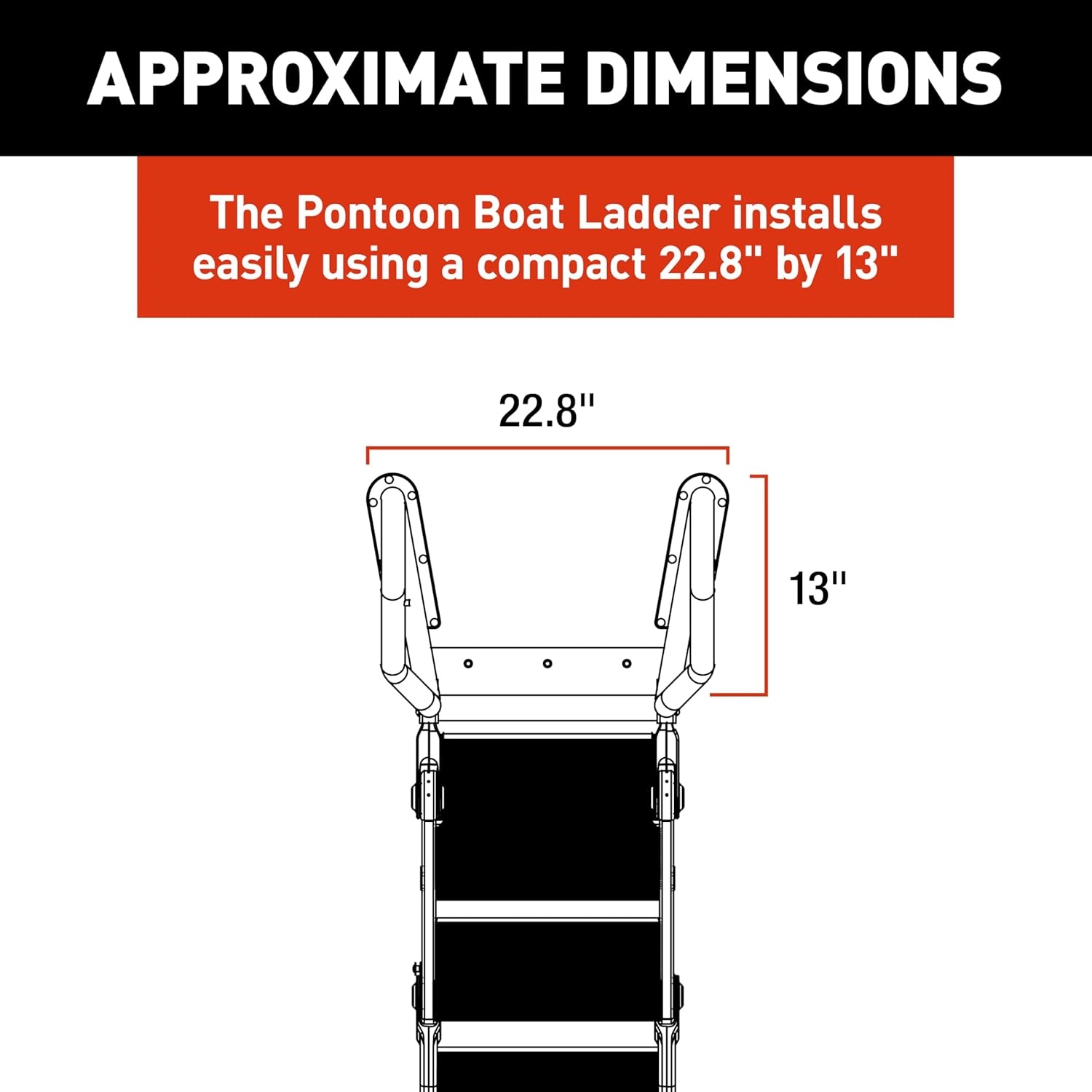 Pontoon Ladder with Slip-Resistant Steps & 400 lbs Capacity