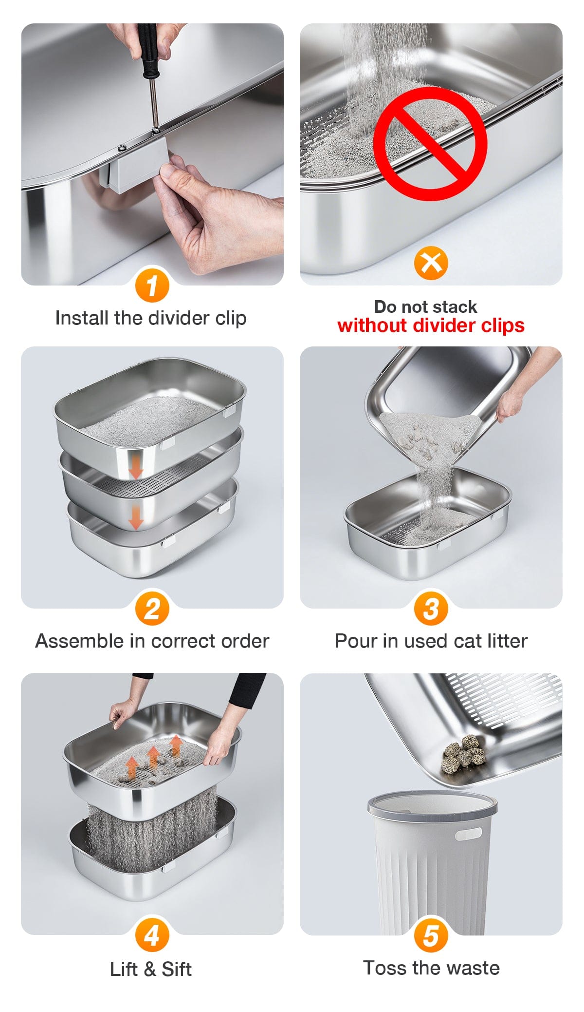 Litter box assembly, use and care instructions
