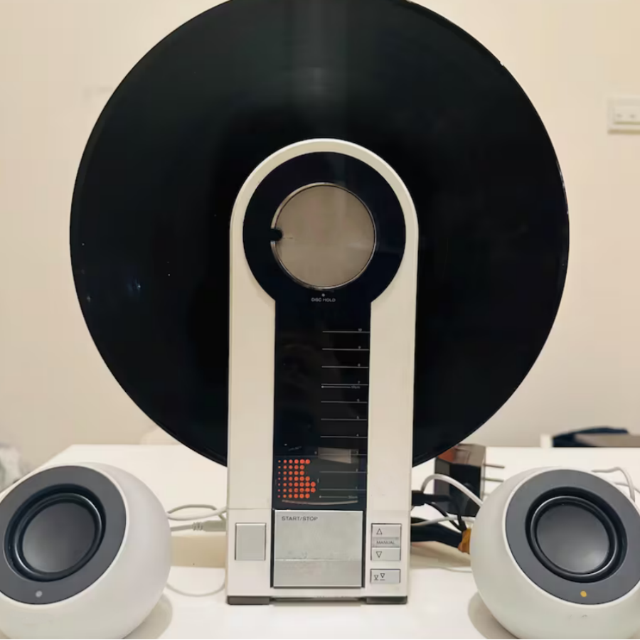 Vintage Vertical Turntable with Linear Tracking