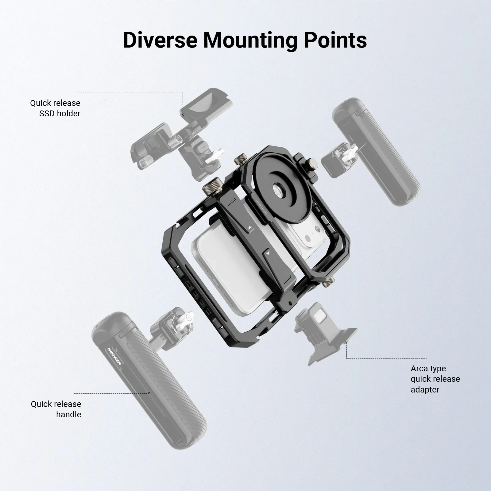 Phone Cage with 17mm Lens Mount & Filter Adapter