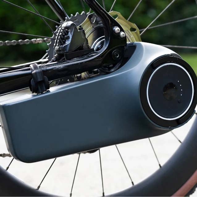 Removable E-Bike Conversion Drive System with Click-On Motor and Integrated Pedal Sensor