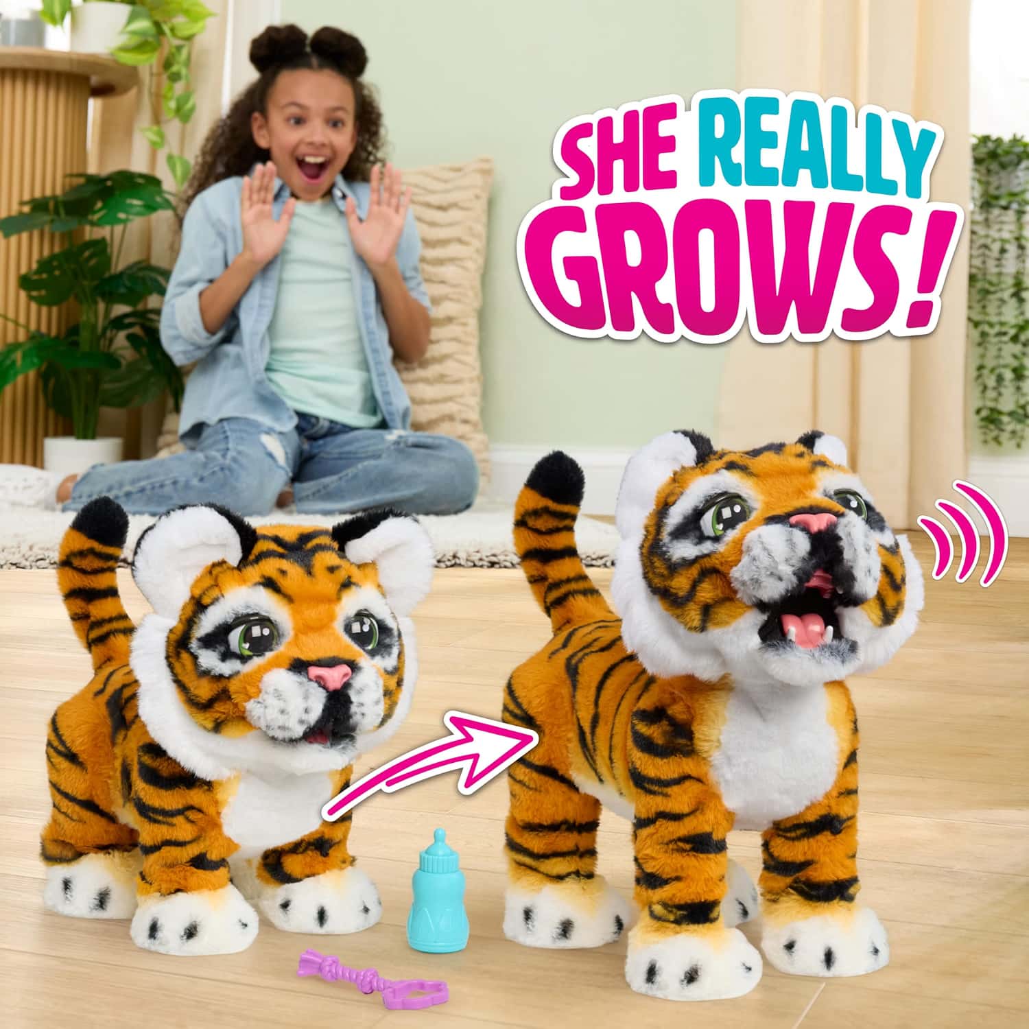 Grow-With-Me Interactive Plush Tiger