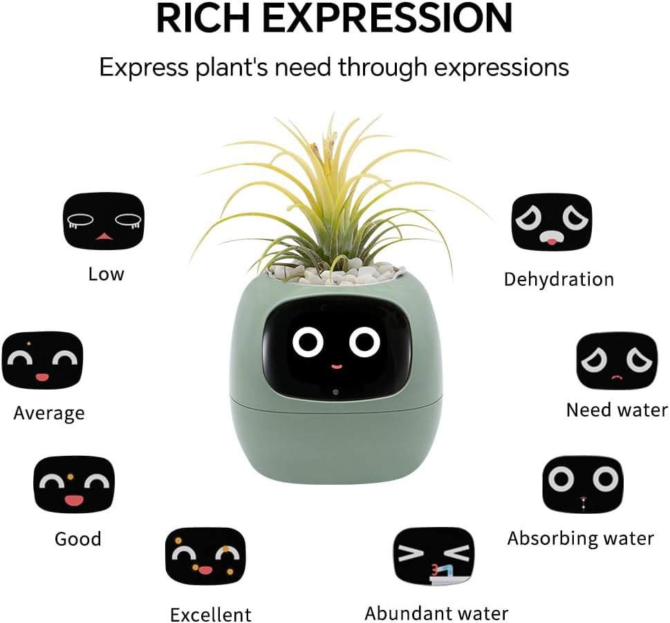 Smart Plant Pot with Expression – AI Intelligent Flower Pot for Indoor Gardening 🌱🤖