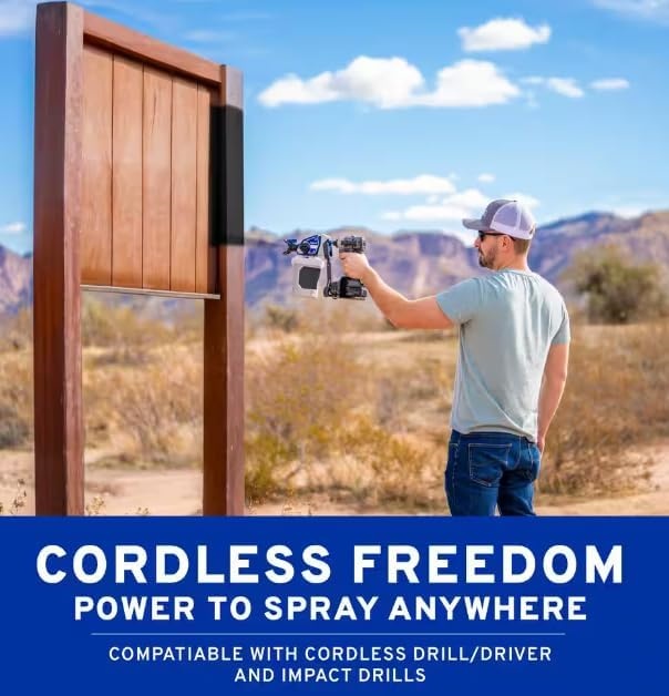 Drill-Powered Paint Sprayer with Stainless Steel Pump