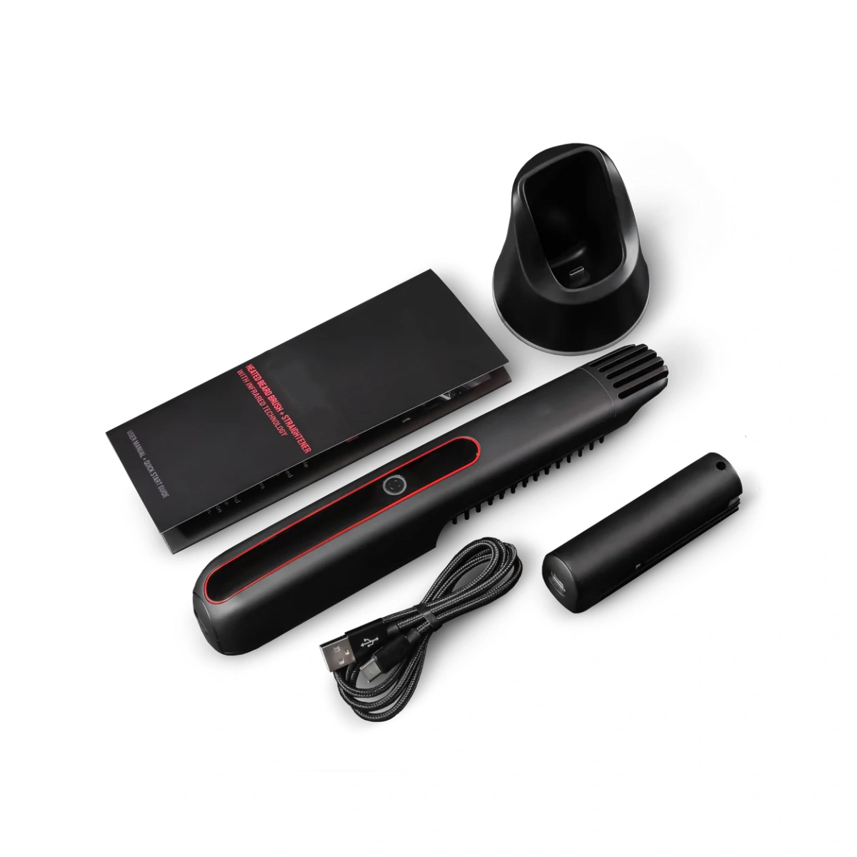 Professional Beard Straightener – 5-in-1 Styling Tool with Dual Battery & Infrared Technology 🧔✨