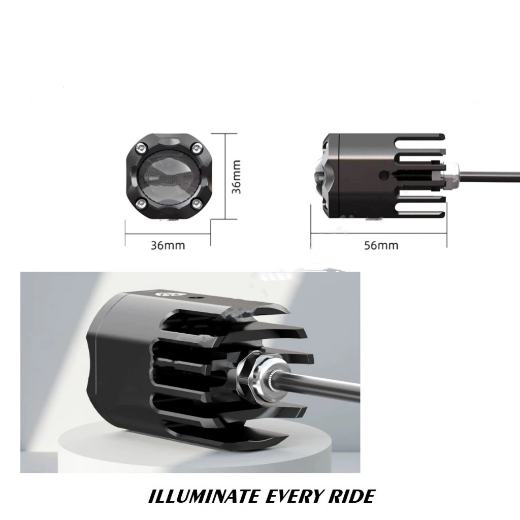 Mini LED Motorcycle Spotlight : 60W — Dual Color — IP67