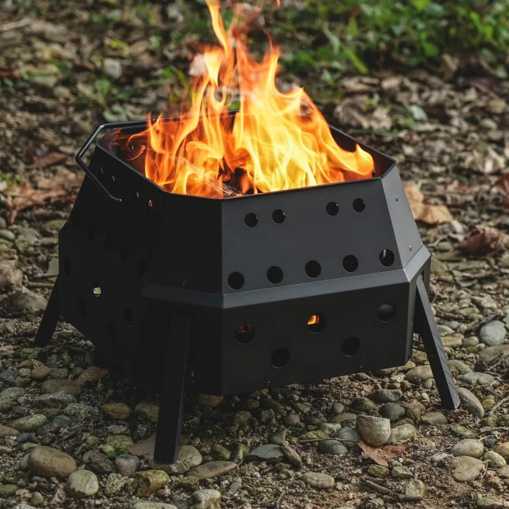 Portable Smokeless Dual Combustion Folding Fire Pit