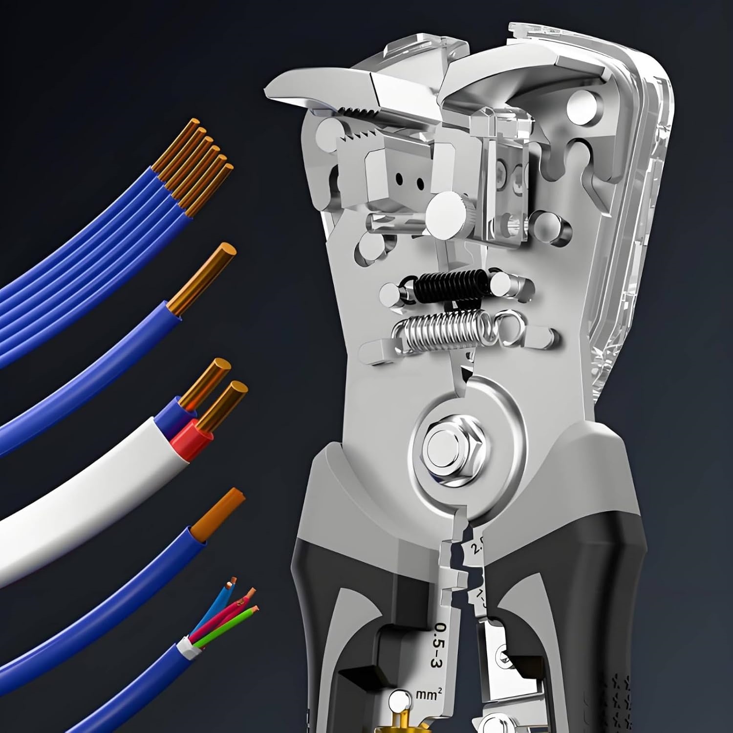 Automatic Wire Stripper with Ergonomic Textured Grip
