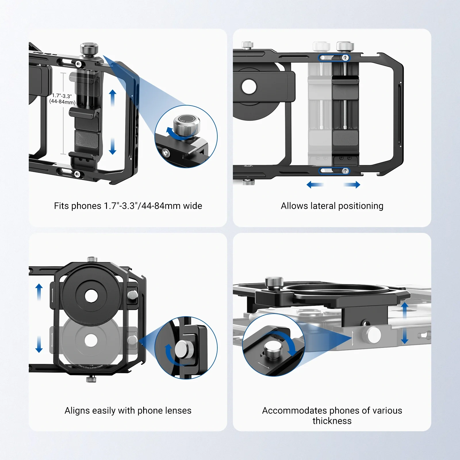Phone Cage with 17mm Lens Mount & Filter Adapter