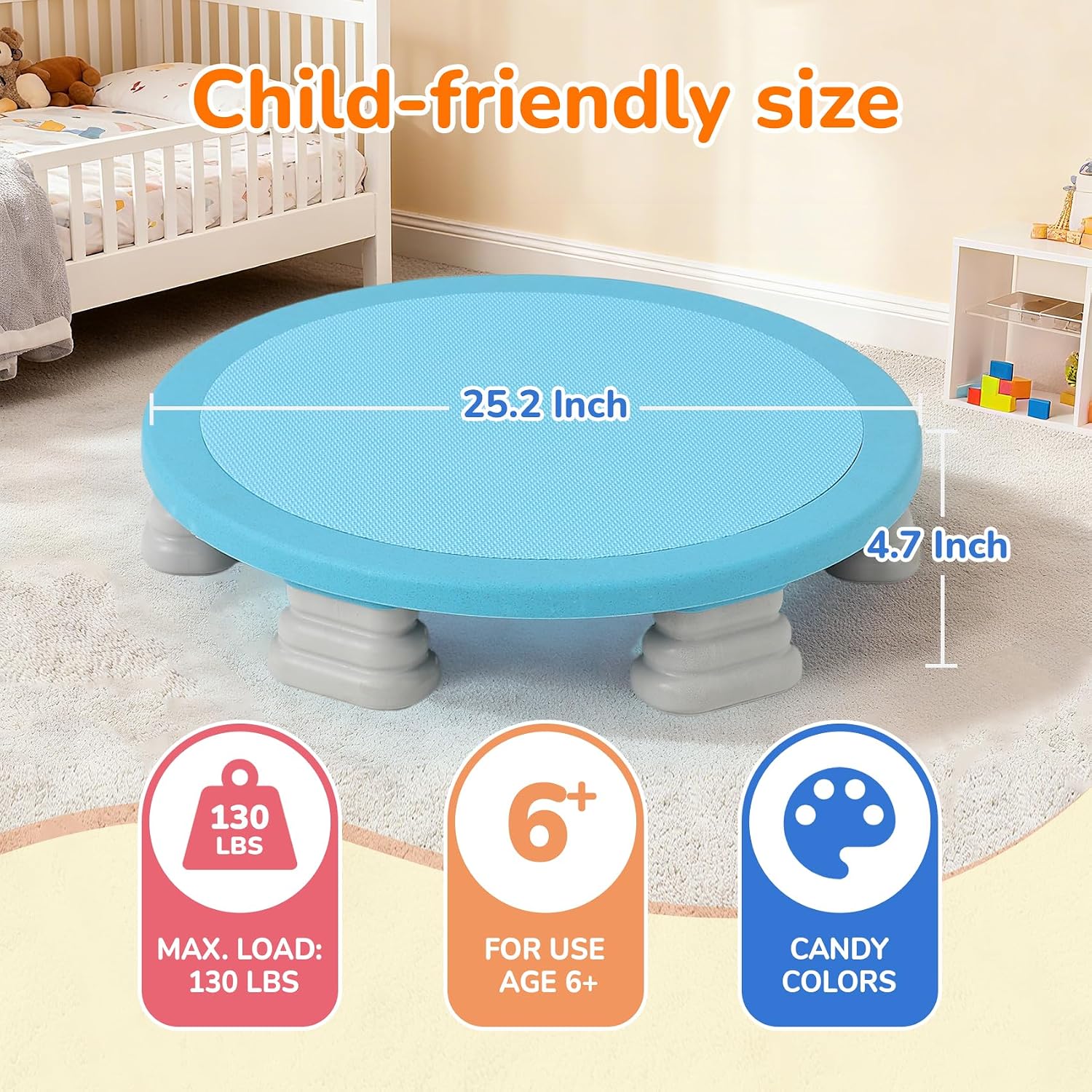 25-Inch Sensory Bounce Board for Kids