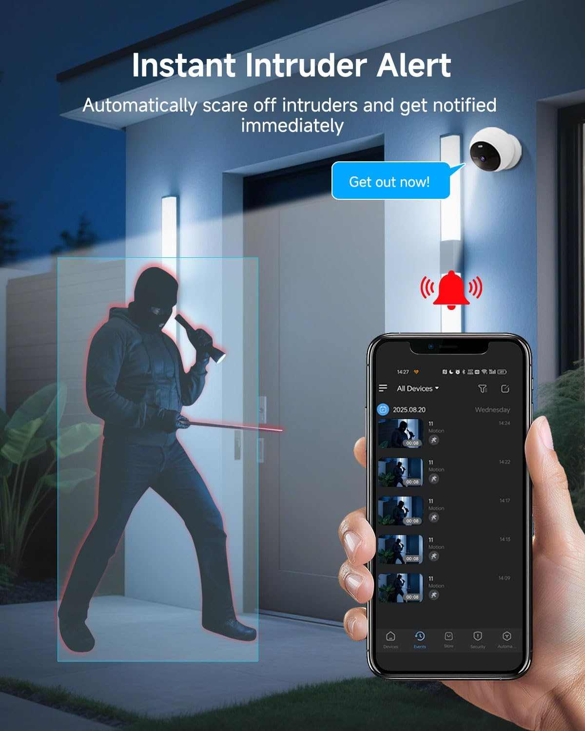 Wire-Free Security Camera  Motion-Activated Spotlight & AI Detection