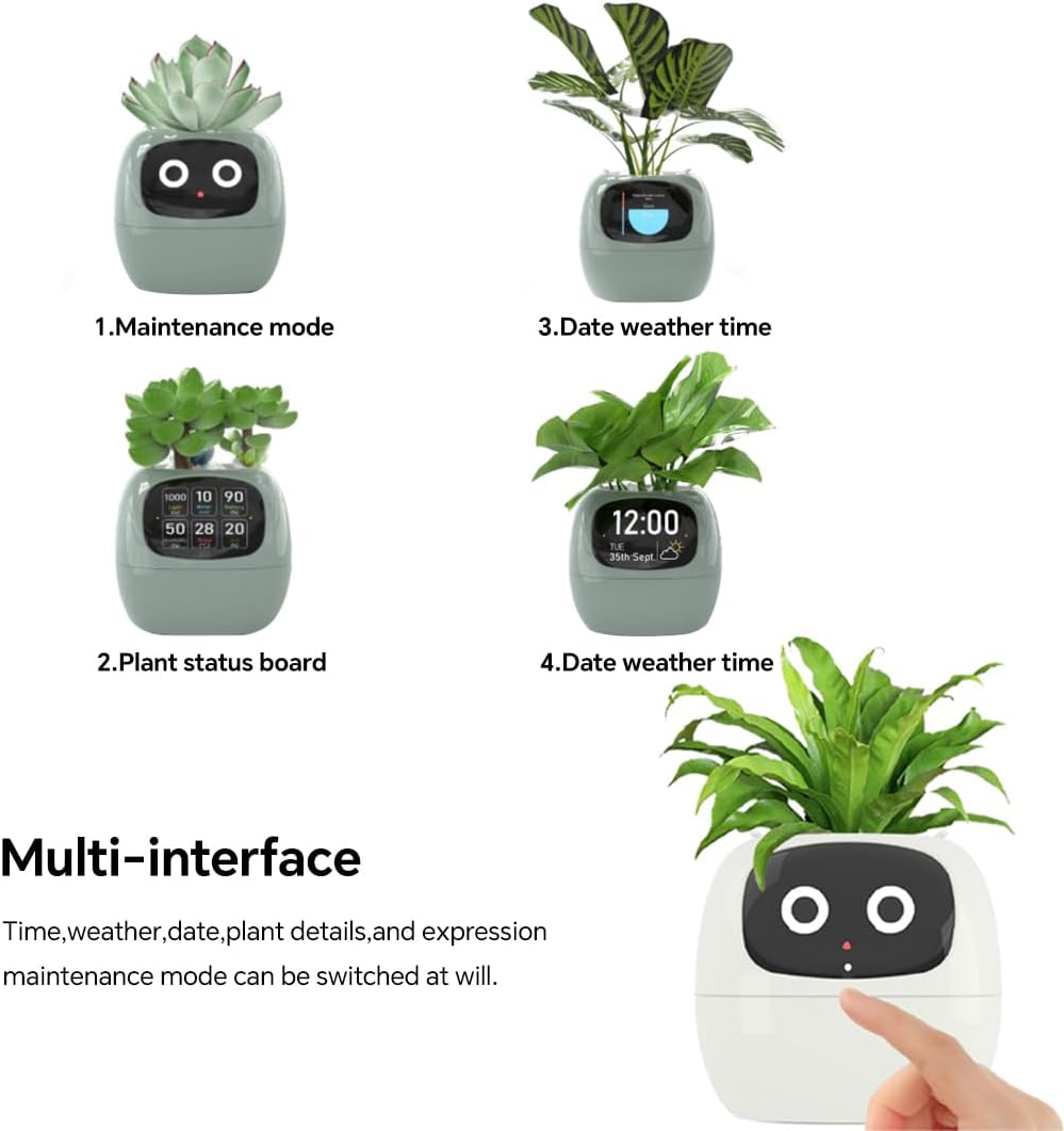 Smart Plant Pot with Expression – AI Intelligent Flower Pot for Indoor Gardening 🌱🤖