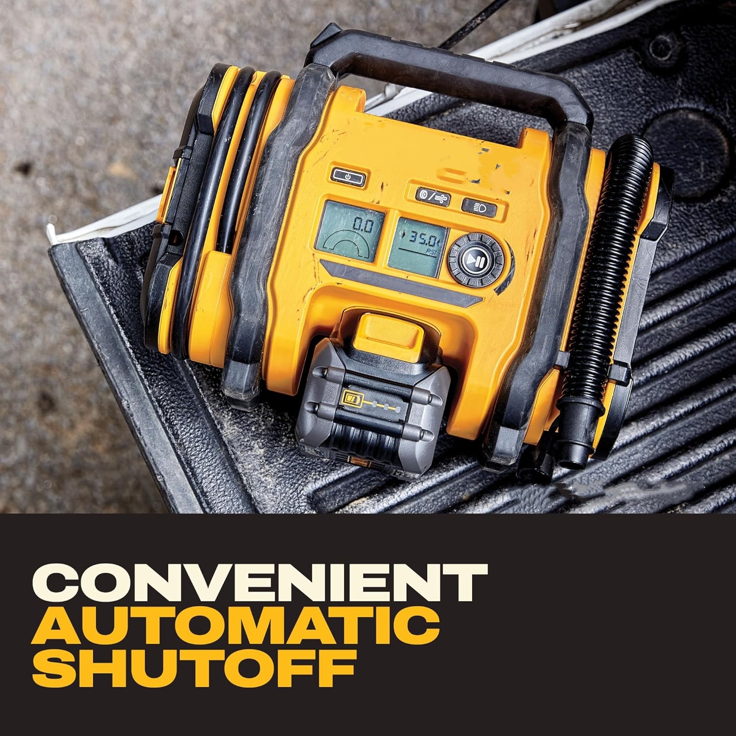 Multi-Power Tire Inflator with Auto Shutoff & 3 Power Sources