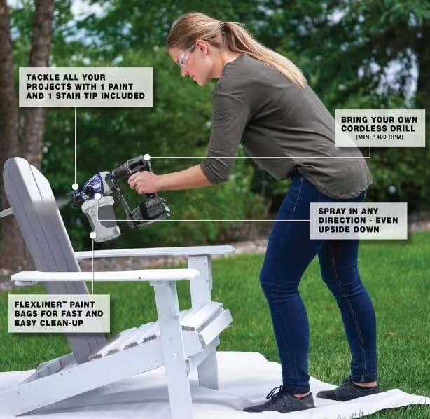 Drill-Powered Paint Sprayer with Stainless Steel Pump