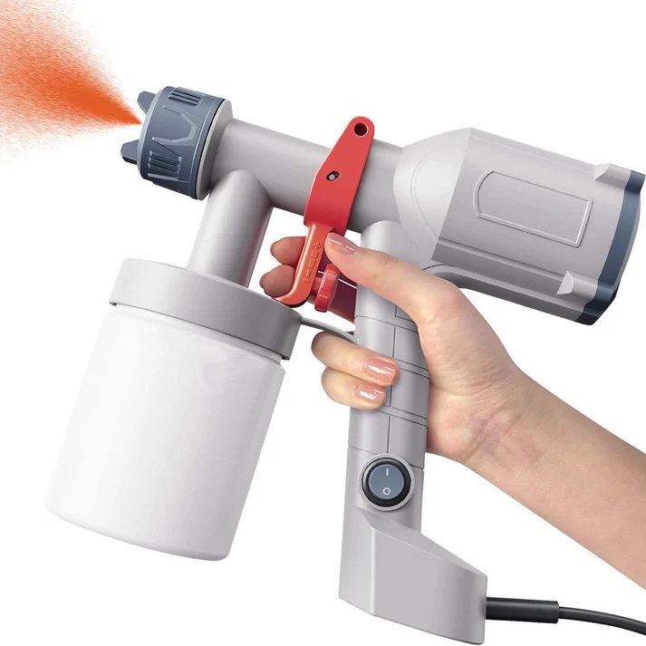 Upgraded ultralight electric spray gun with 3 spraying modes.