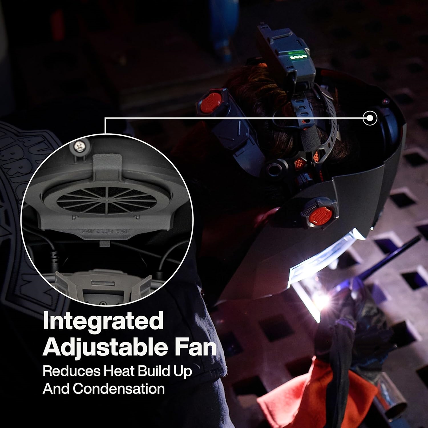 Welding Helmet with Cooling Fan & LED Headlamp