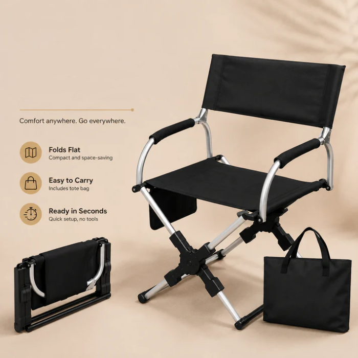 Quick-Open Camping Chair with Aluminum Alloy Frame