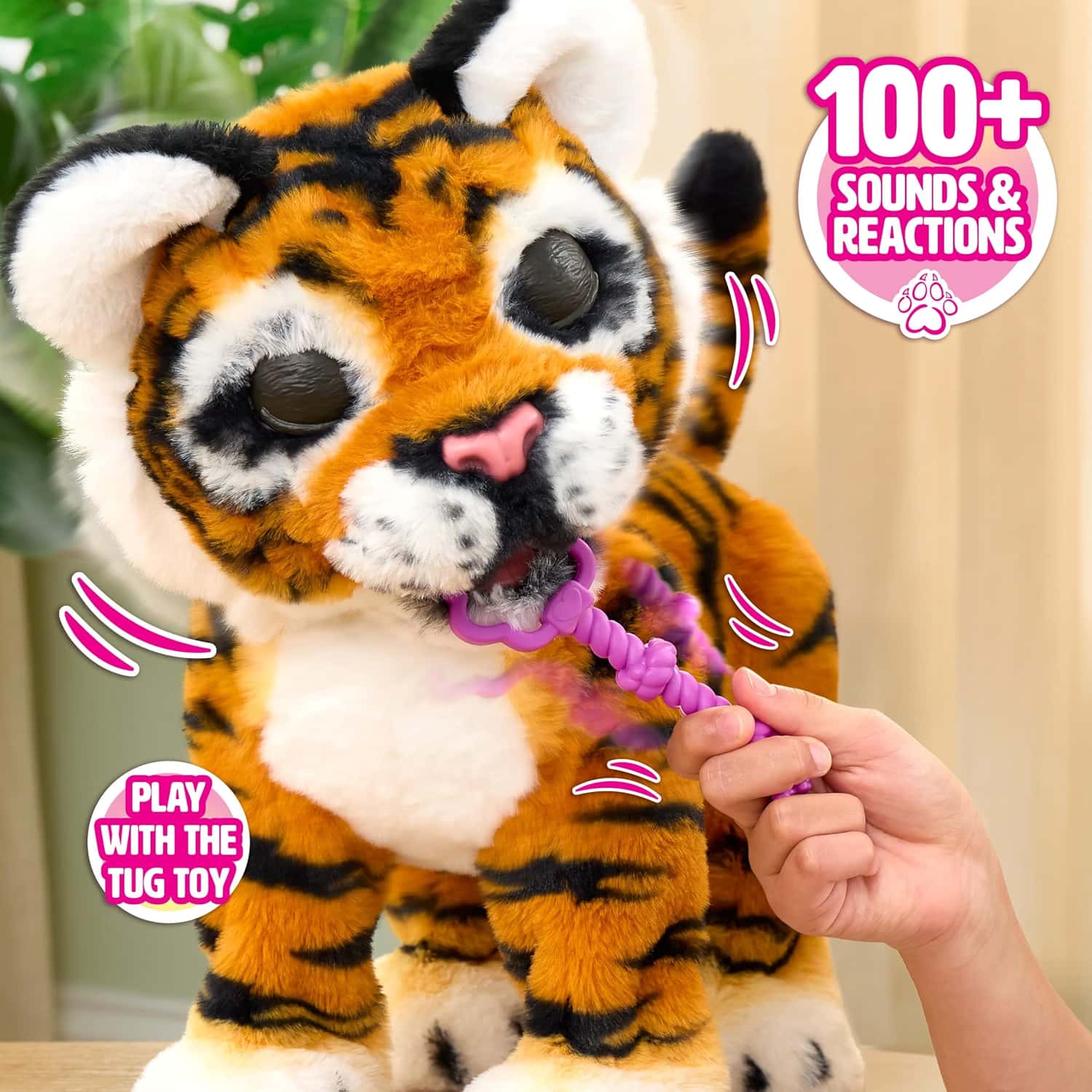 Grow-With-Me Interactive Plush Tiger