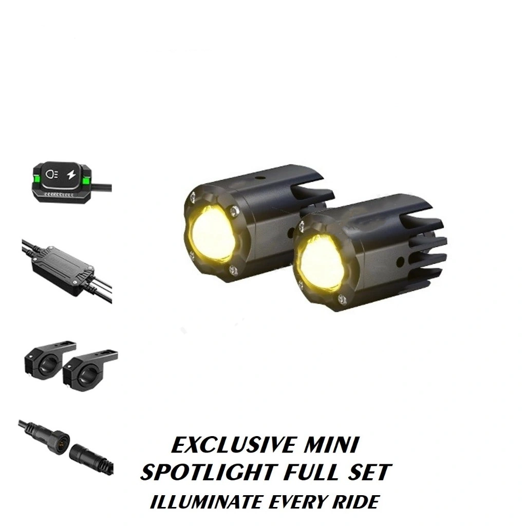 Mini LED Motorcycle Spotlight : 60W — Dual Color — IP67