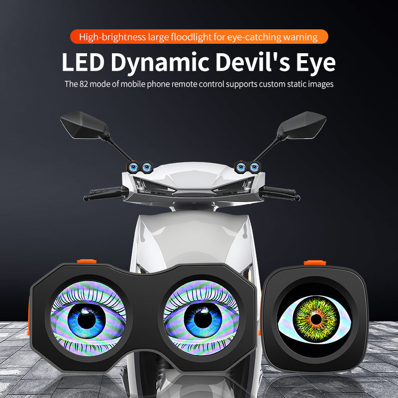 Road Bike Devil Eye HD Animation DIY Taillight – Smart Bicycle Light with Custom Display