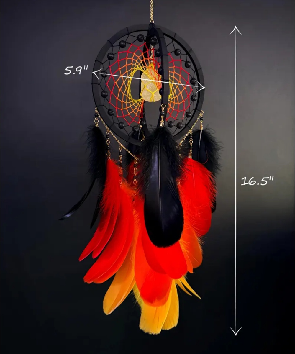 Gothic Dream Catcher  Witchy Wall Hanging with Feathers