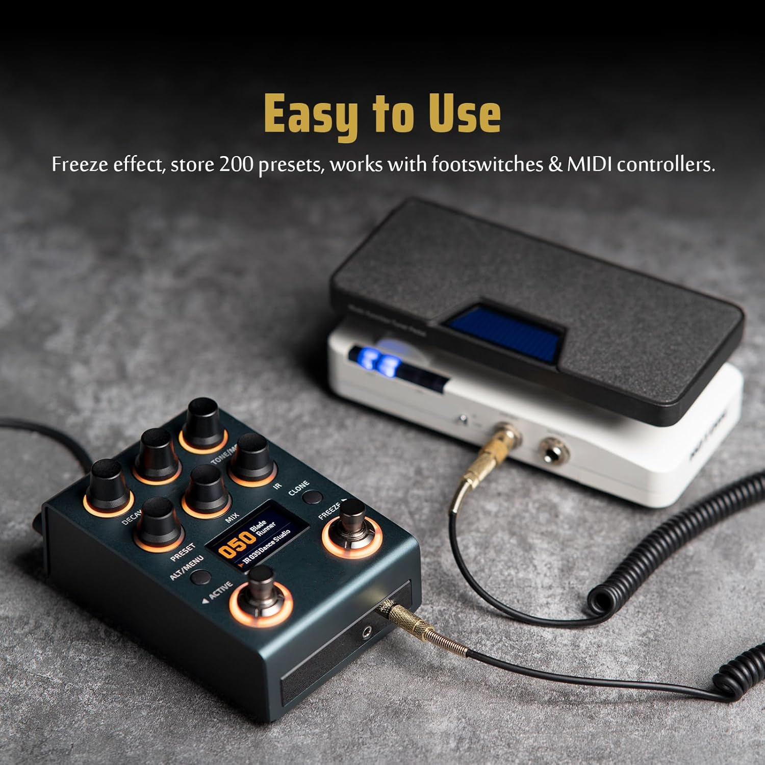 Stereo Convolution Reverb Pedal with Dual Reverb & IRs