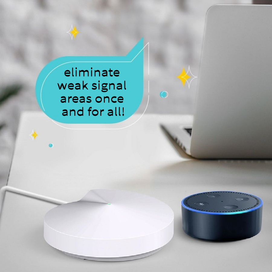 Whole-Home Mesh Wi-Fi System with 5500 sq ft Coverage