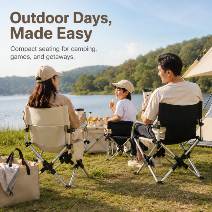 Quick-Open Camping Chair with Aluminum Alloy Frame