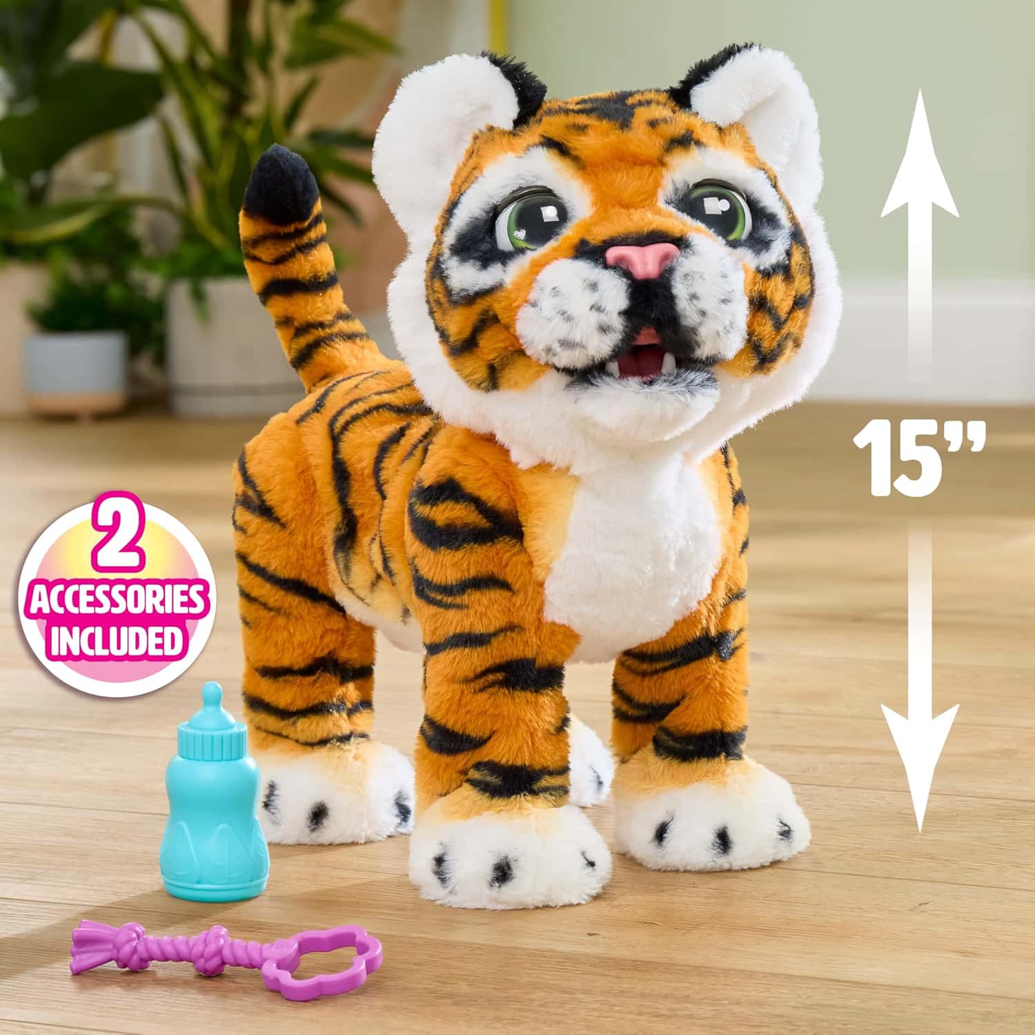 Grow-With-Me Interactive Plush Tiger
