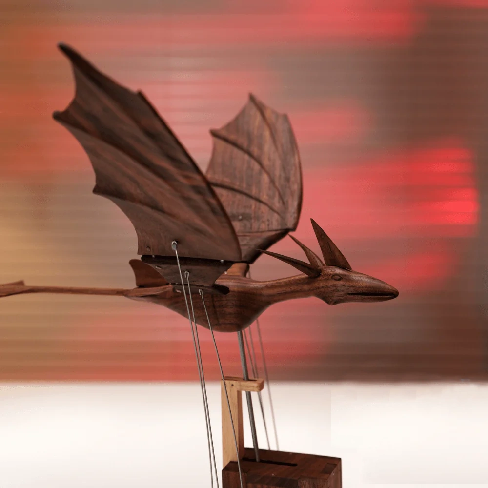 Wooden Ocean Dragon Automaton : Kinetic Motion — Handcrafted