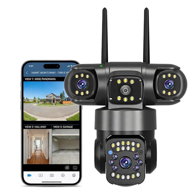 Triple-Lens 4K Outdoor Smart Security Camera