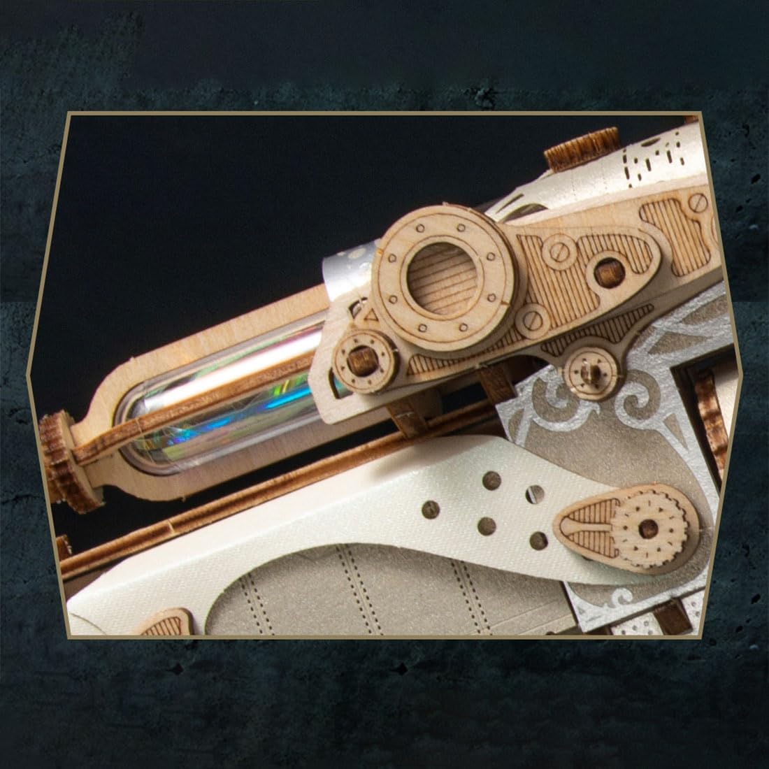 3D Wooden Revolver with Bullets Puzzle Kit – 318 Pieces