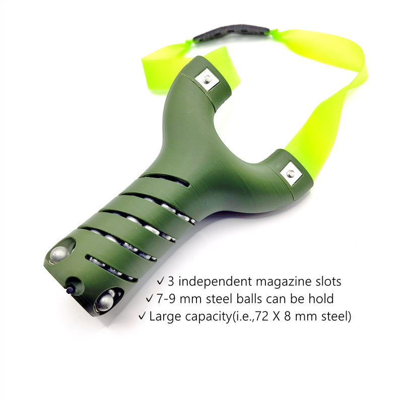 Spiral Fork Slingshot with Built-in Magazine