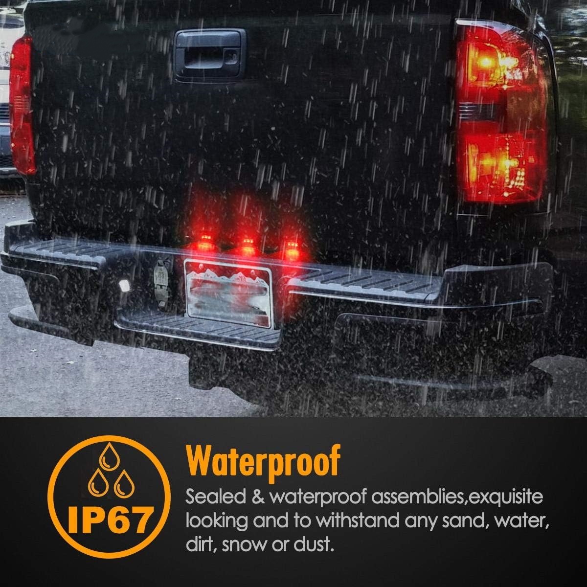 14.17" Red LED Truck Trailer Identification Light Bar – Smoked Lens with Black Stainless Steel Bracket 🚛🔴