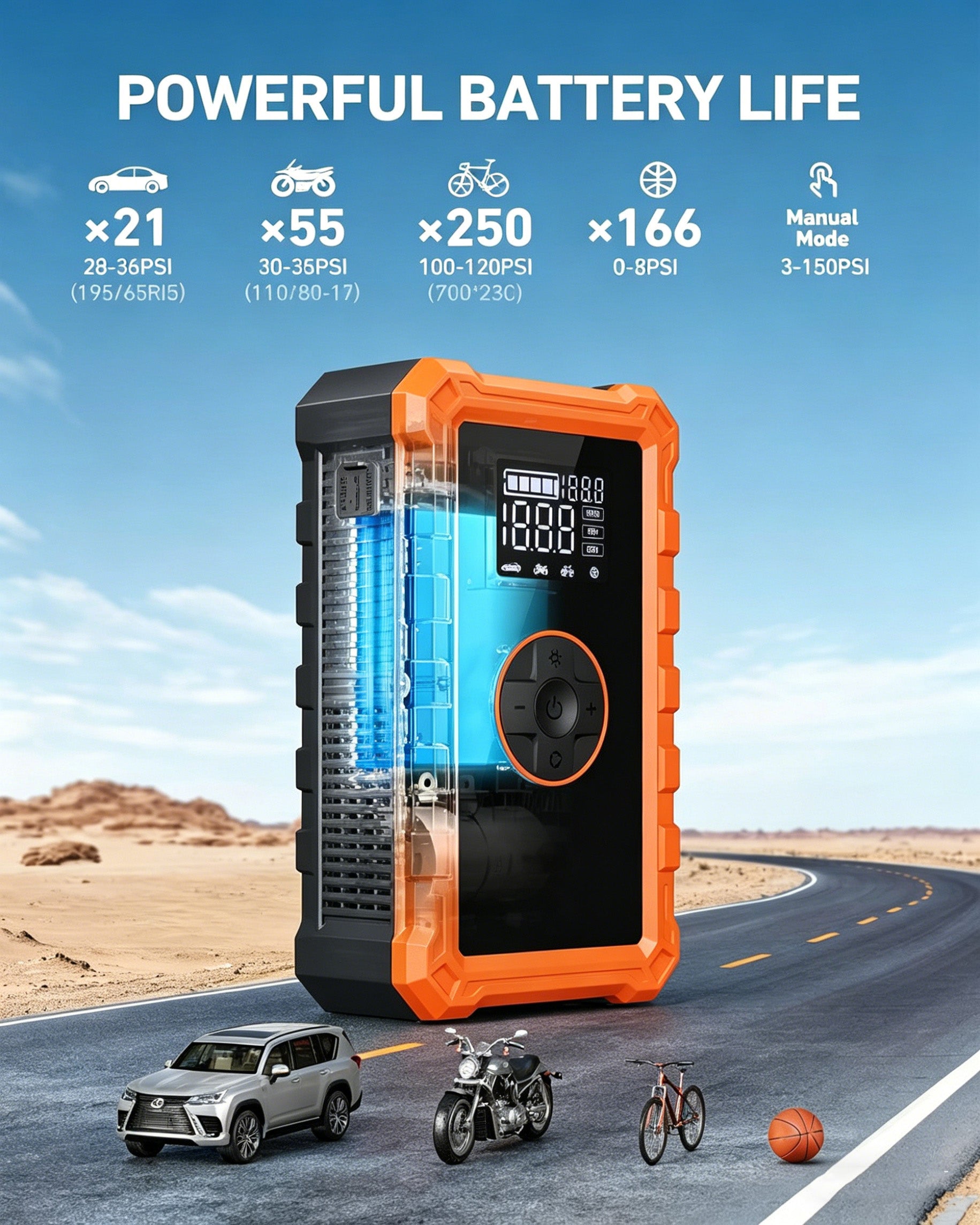 Portable car battery emergency starter