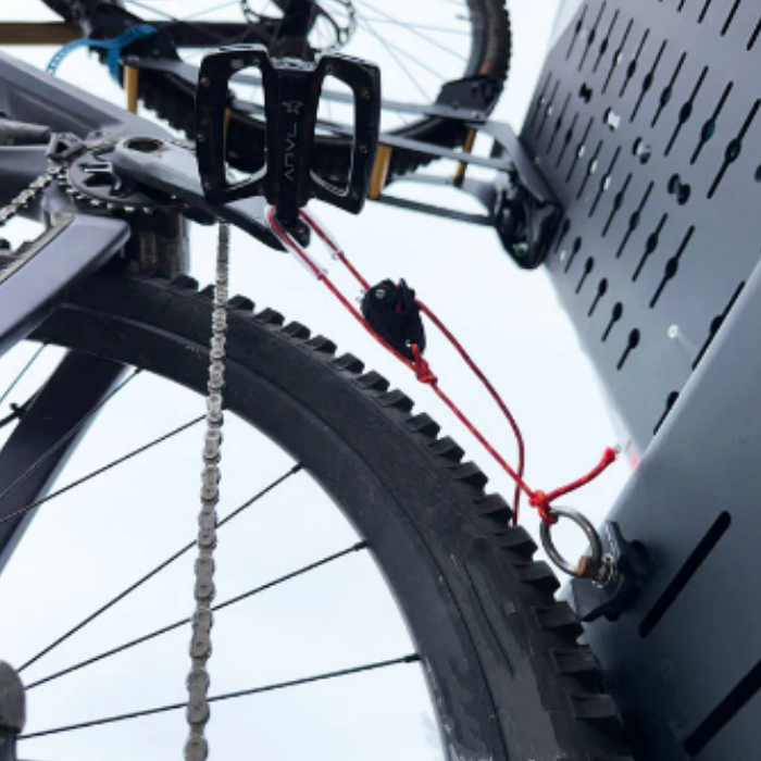 Collapsible Van Panel Bike Rack with Wheel Tie-Down