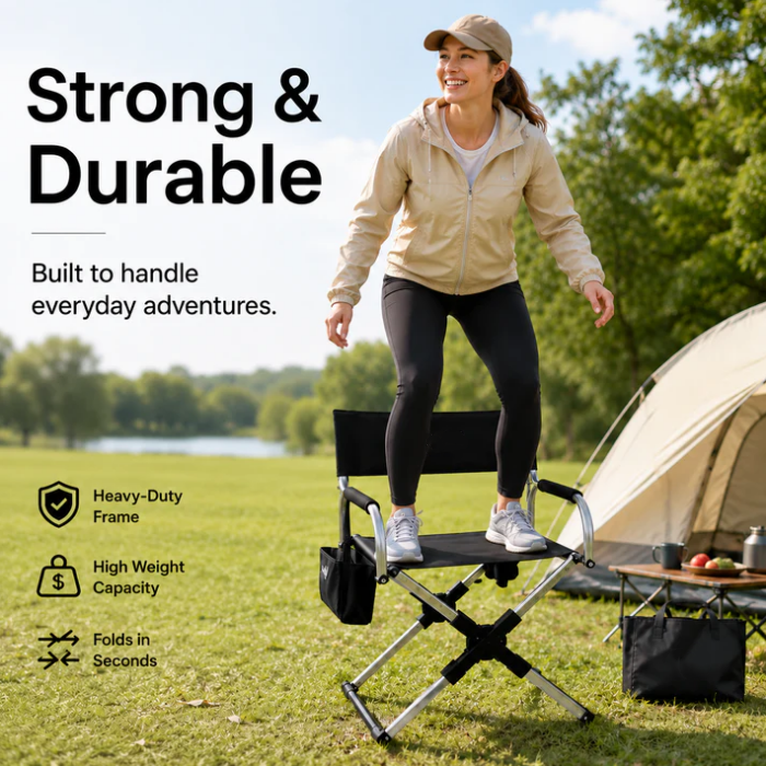 Quick-Open Camping Chair with Aluminum Alloy Frame