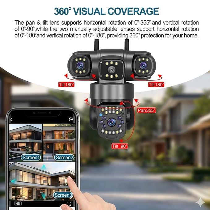 Triple-Lens 4K Outdoor Smart Security Camera