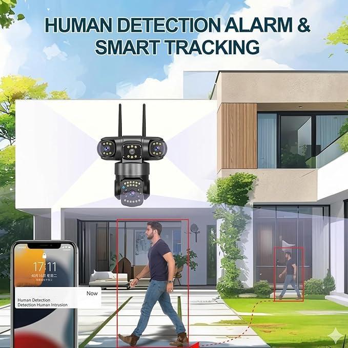 Triple-Lens 4K Outdoor Smart Security Camera