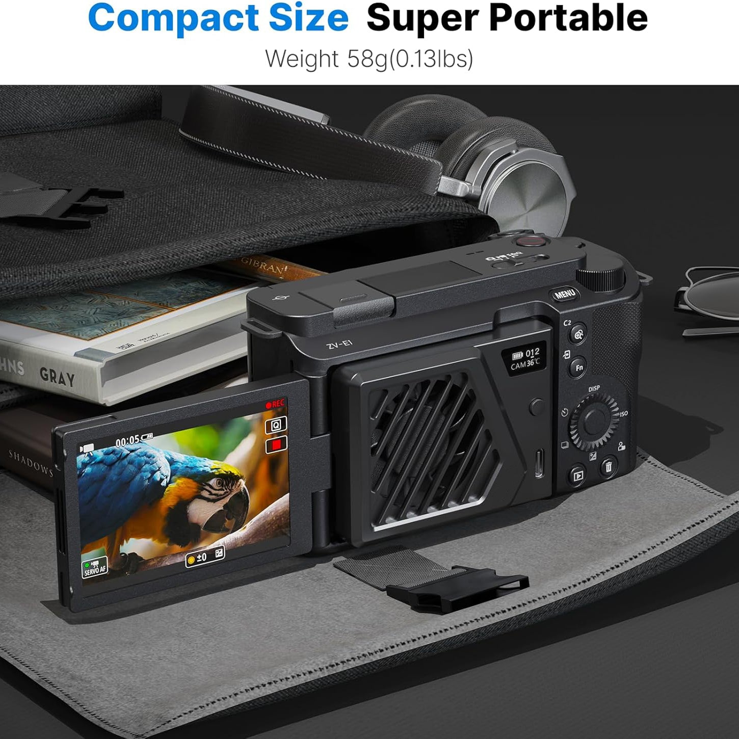 Camera Cooling Fan – Spring-Loaded Adjustable Mini Smart Fan