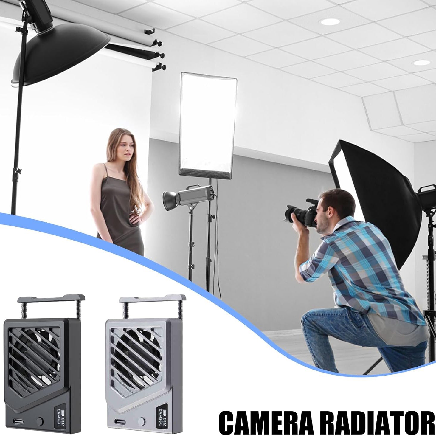 Camera Cooling Fan – Spring-Loaded Adjustable Mini Smart Fan