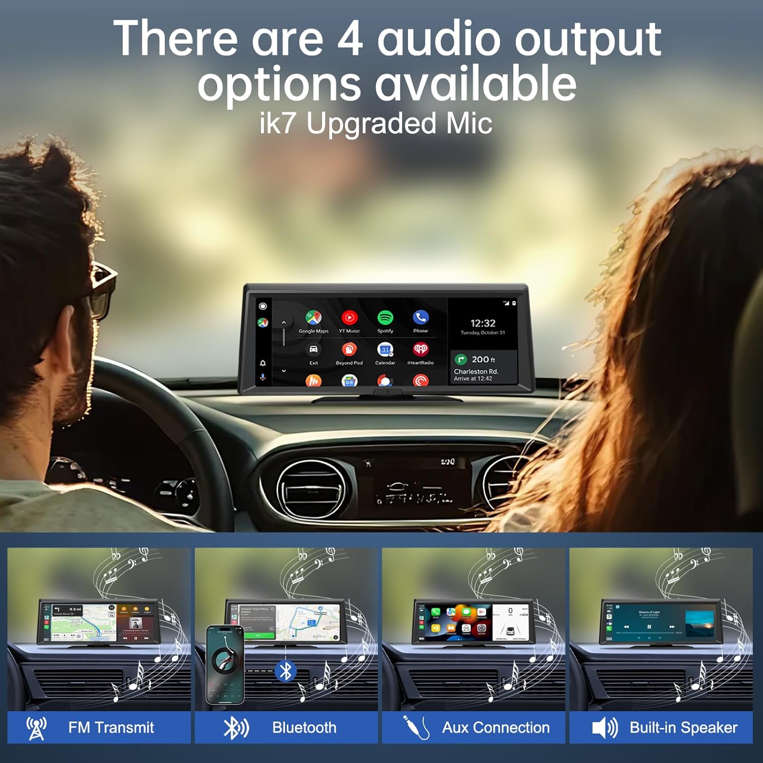 Wireless Portable Car Stereo with 8.1" Touchscreen