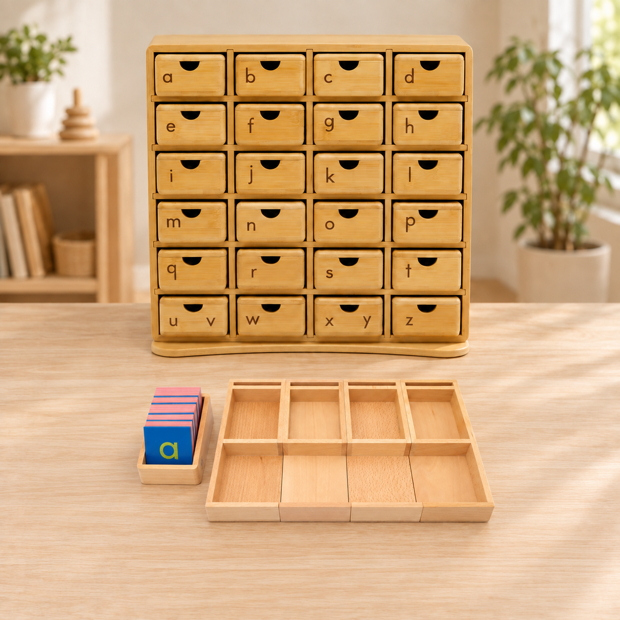 Montessori Phonics Cabinet with 120 Miniature Objects